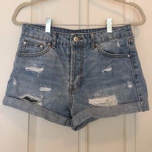 Ripped High Waisted Shorts